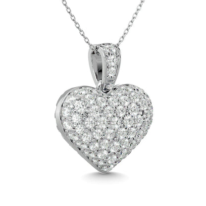 Diamond 1 1/2 Ct.tw Heart Pendant in 10K White Gold