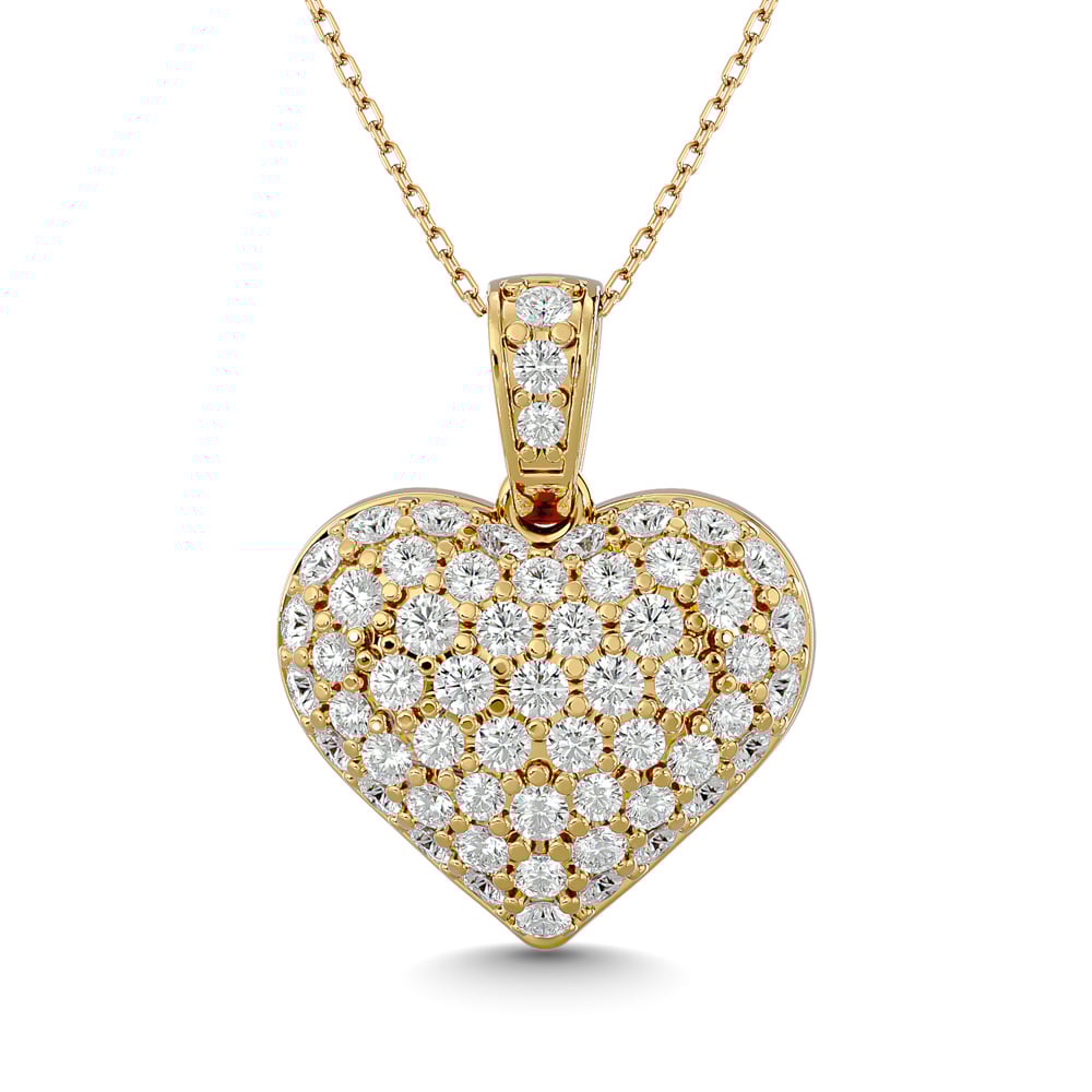 Diamond 1 1/2 Ct.tw Heart Pendant in 10K Yellow Gold