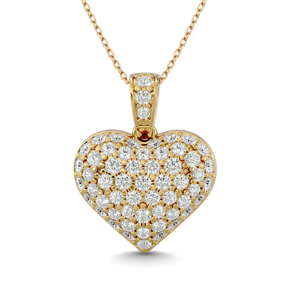 Diamond 1 1/2 Ct.tw Heart Pendant in 10K Yellow Gold
