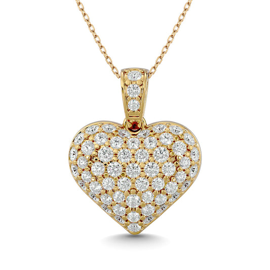 Diamond 1 1/2 Ct.tw Heart Pendant in 10K Yellow Gold
