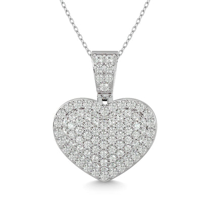 Diamond 1 1/2 Ct.tw Heart Pendant in 10K White Gold
