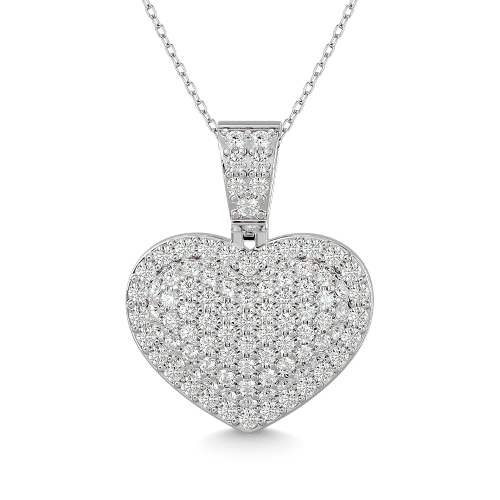 Diamond 1 Ct.tw Heart Pendant in 10K White Gold