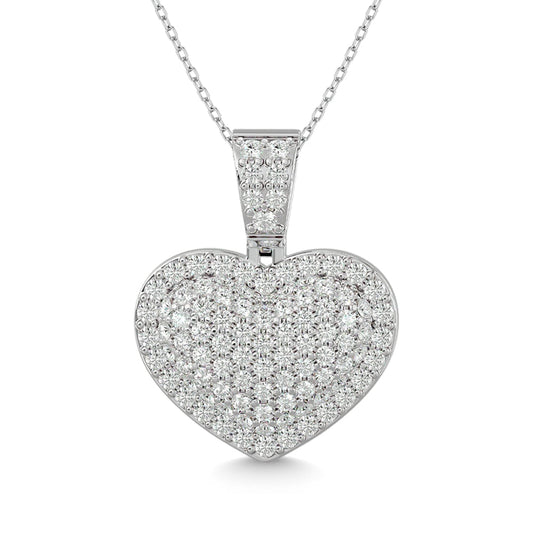 Diamond 1 Ct.tw Heart Pendant in 10K White Gold
