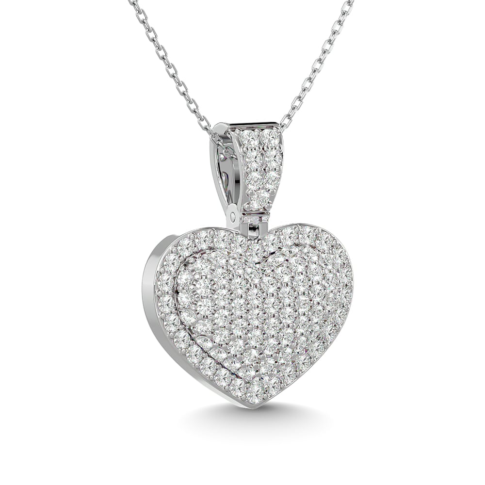 Diamond 1 Ct.tw Heart Pendant in 10K White Gold