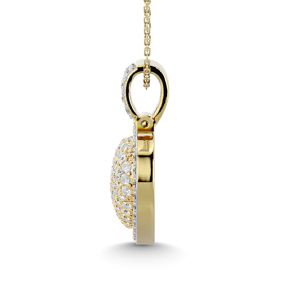 Diamond 1 Ct.tw Heart Pendant in 10K Yellow Gold With White Gold Touch