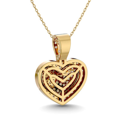 Diamond 1 Ct.tw Heart Pendant in 10K Yellow Gold With White Gold Touch