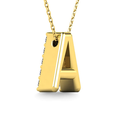 Diamond 1/8 Ct.Tw. Letter A Pendant in 14K Yellow Gold