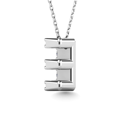 Diamond 1/10 Ct.Tw. Letter E Pendant in 14K White Gold