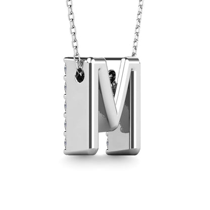 Diamond 1/6 Ct.Tw. Letter M Pendant in 14K White Gold