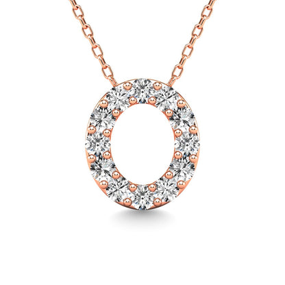 Diamond 1/8 Ct.Tw. Letter O Pendant in 14K Rose Gold