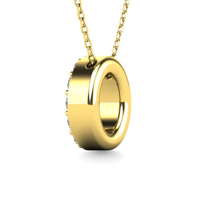 Diamond 1/8 Ct.Tw. Letter O Pendant in 14K Yellow Gold