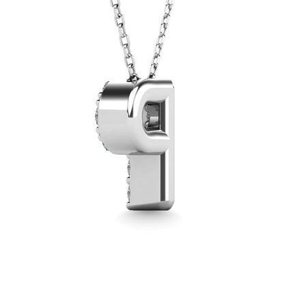 Diamond 1/10 Ct.Tw. Letter P Pendant in 14K White Gold