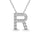 Diamond 1/8 Ct.Tw. Letter R Pendant in 14K White Gold