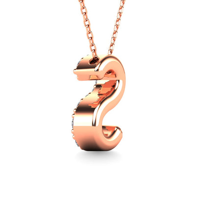 Diamond 1/10 Ct.Tw. Letter S Pendant in 14K Rose Gold