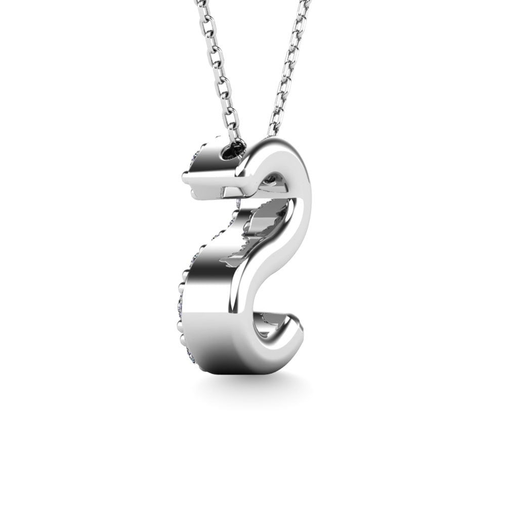 Diamond 1/10 Ct.Tw. Letter S Pendant in 14K White Gold