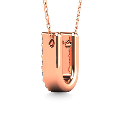 Diamond 1/10 Ct.Tw. Letter U Pendant in 14K Rose Gold