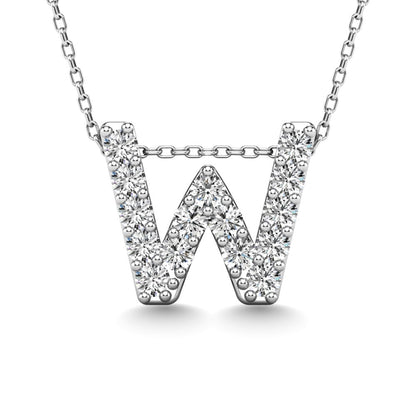 Diamond 1/6 Ct.Tw. Letter W Pendant in 14K White Gold