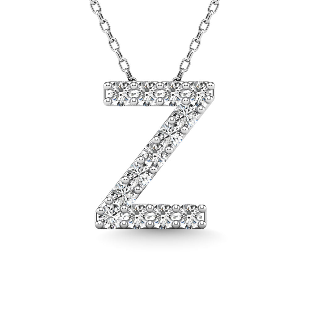 Diamond 1/8 Ct.Tw. Letter Z Pendant in 14K White Gold