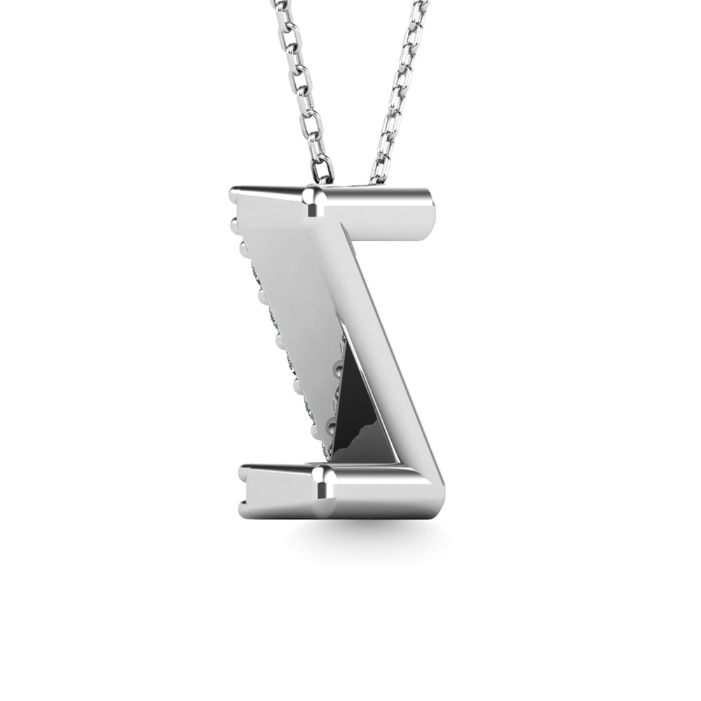 Diamond 1/8 Ct.Tw. Letter Z Pendant in 14K White Gold