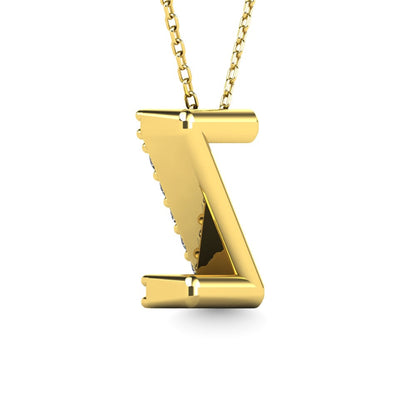 Diamond 1/8 Ct.Tw. Letter Z Pendant in 14K Yellow Gold