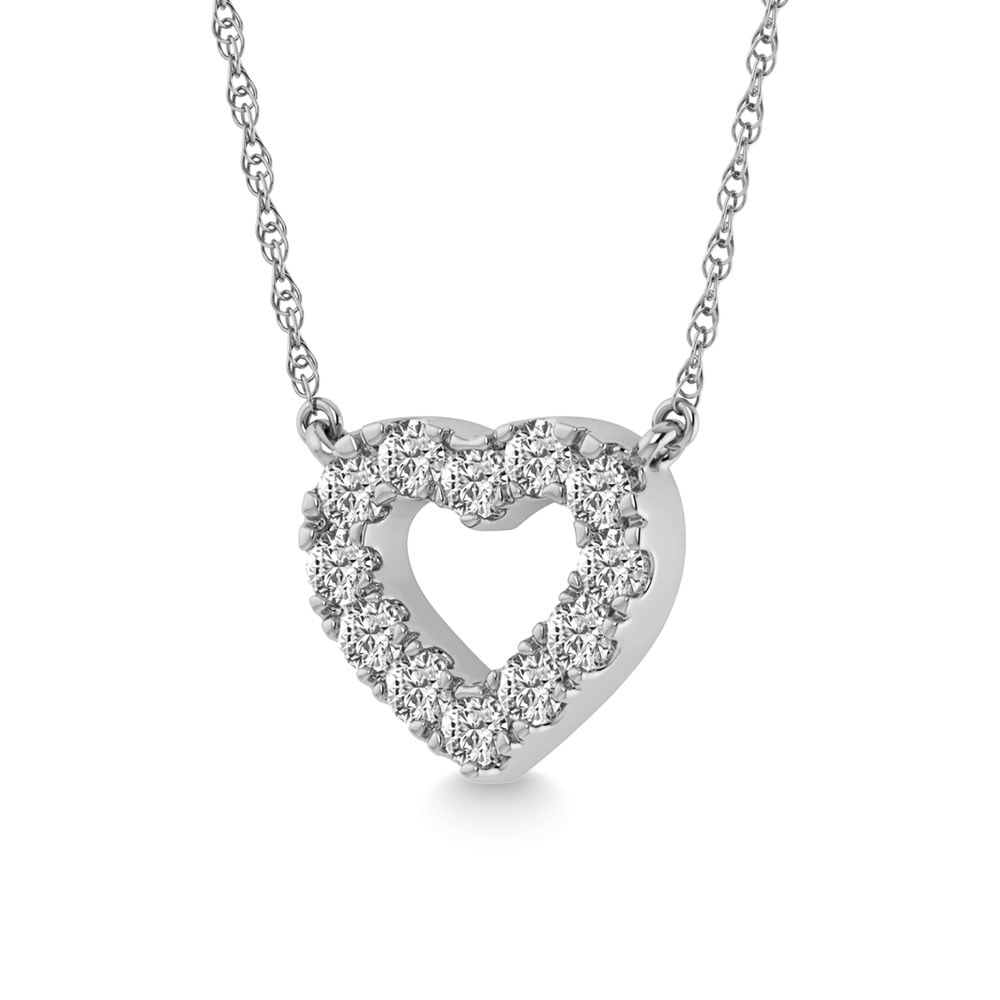 Diamond 1/20 Ct.Tw. Heart Pendant in 10K White Gold