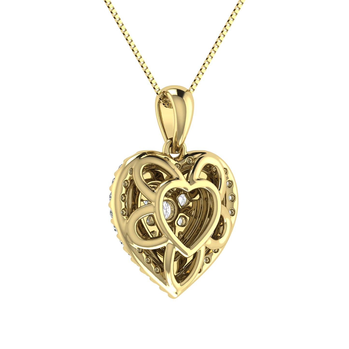 Diamond 3/4 Ct.Tw. Heart Pendant in 10K Yellow Gold