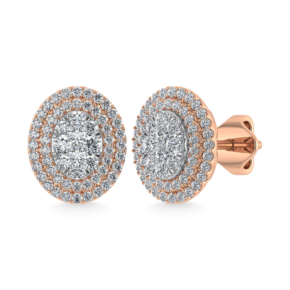 Diamond 7/8 Ct.Tw. Fashion Earrings in 14K Rose Gold