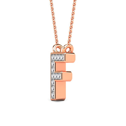 Diamond 1/20 Ct.Tw. Letter F Pendant in 10K Rose Gold