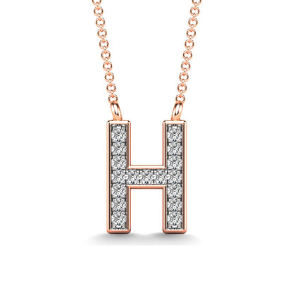 Diamond 1/20 Ct.Tw. Letter H Pendant in 10K Rose Gold