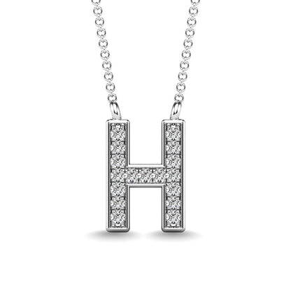 Diamond 1/20 Ct.Tw. Letter H Pendant in 10K White Gold