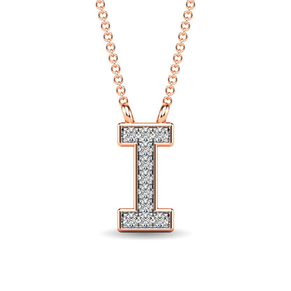 Diamond 1/20 Ct.Tw. Letter I Pendant in 10K Rose Gold