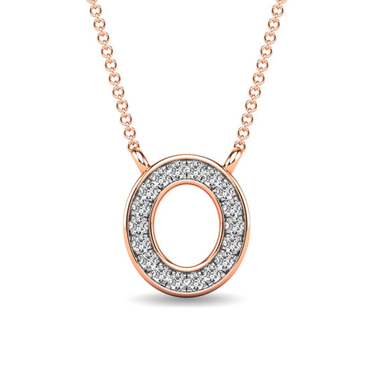 Diamond 1/20 Ct.Tw. Letter O Pendant in 10K Rose Gold