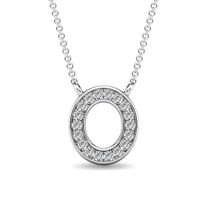 Diamond 1/20 Ct.Tw. Letter O Pendant in 10K White Gold