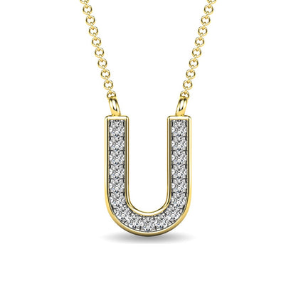 Diamond 1/20 Ct.Tw. Letter U Pendant in 10K Yellow Gold