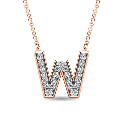 Diamond 1/20 Ct.Tw. Letter W Pendant in 10K Rose Gold