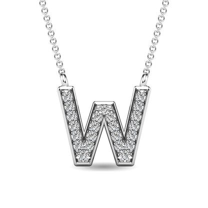 Diamond 1/20 Ct.Tw. Letter W Pendant in 10K White Gold