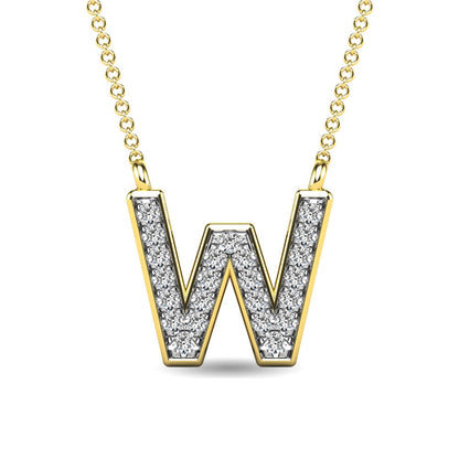 Diamond 1/20 Ct.Tw. Letter W Pendant in 10K Yellow Gold