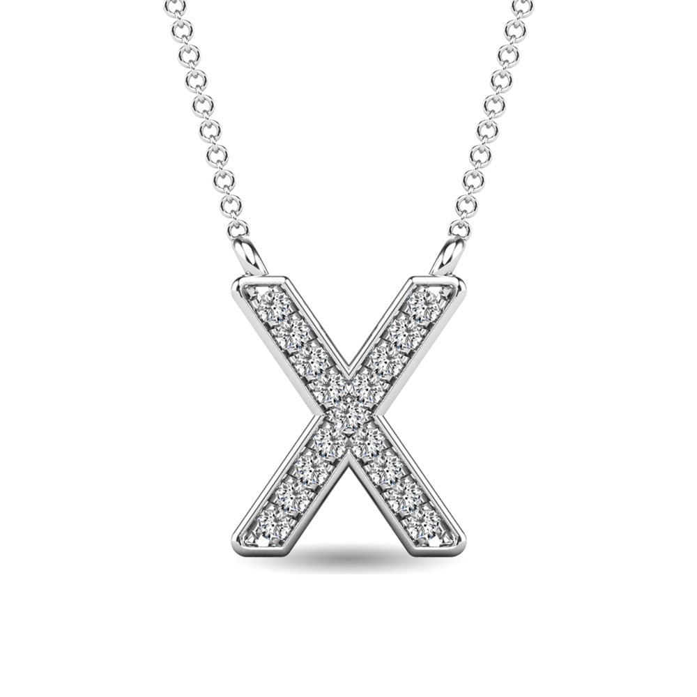 Diamond 1/20 Ct.Tw. Letter X Pendant in 10K White Gold