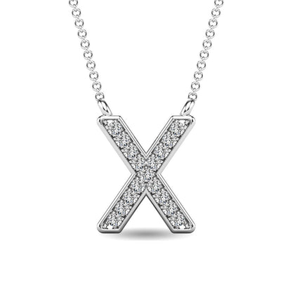 Diamond 1/20 Ct.Tw. Letter X Pendant in 10K White Gold