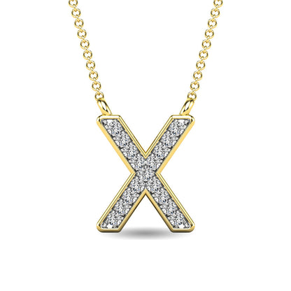 Diamond 1/20 Ct.Tw. Letter X Pendant in 10K Yellow Gold