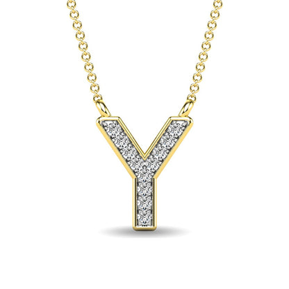 Diamond 1/20 Ct.Tw. Letter Y Pendant in 10K Yellow Gold