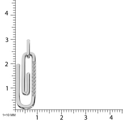 Diamond 1/20 Ct.Tw. Paper Clip Pendant in 925 Silver