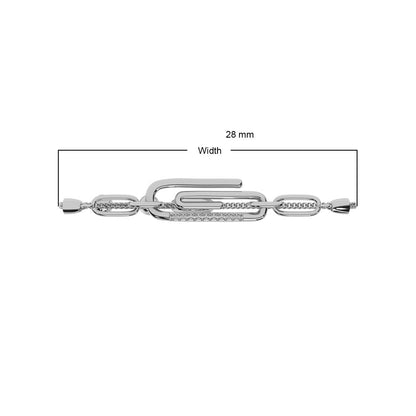 Diamond 1/20 Ct.Tw. Paper Clip Bracelet in 925 Silver