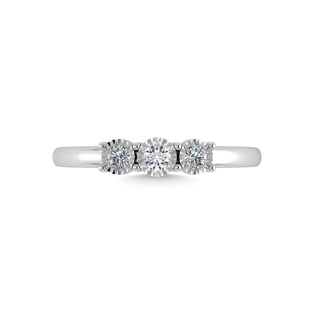 Diamond 1/20 Ct.Tw. Triology Ring in 10K White Gold