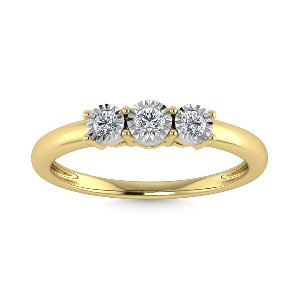 Diamond 1/20 Ct.Tw. Triology Ring in 10K Yellow Gold