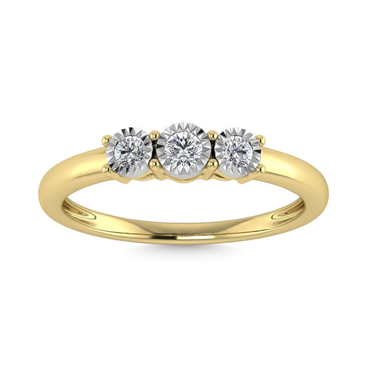 Diamond 1/20 Ct.Tw. Triology Ring in 10K Yellow Gold