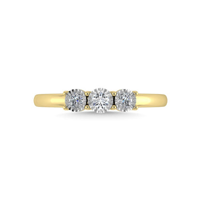 Diamond 1/20 Ct.Tw. Triology Ring in 10K Yellow Gold