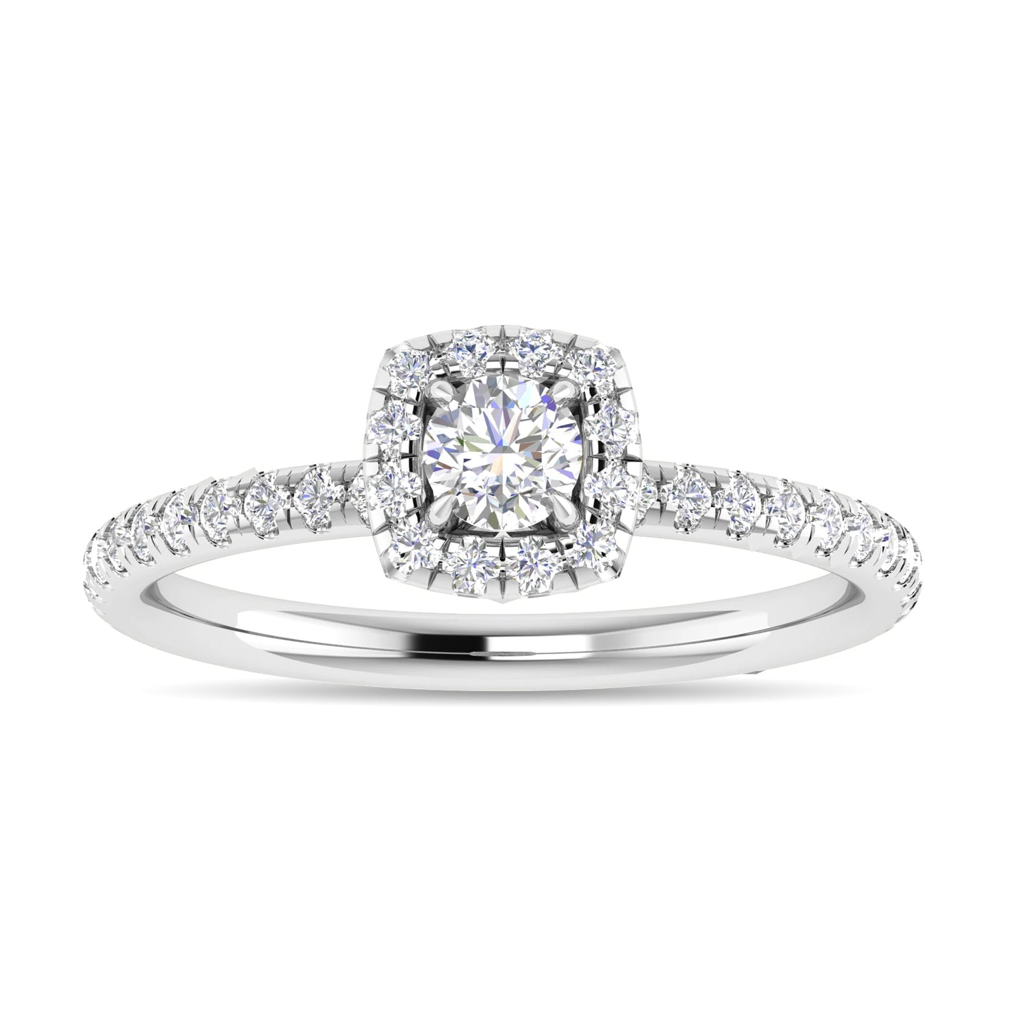 Diamond 3/4 Ct.Tw. Cushion Shape Engagement Ring in 10K White Gold