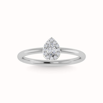 Diamond 1/3 Ct.Tw. Round and Princess Cut Engagement Ring in 14K White Gold