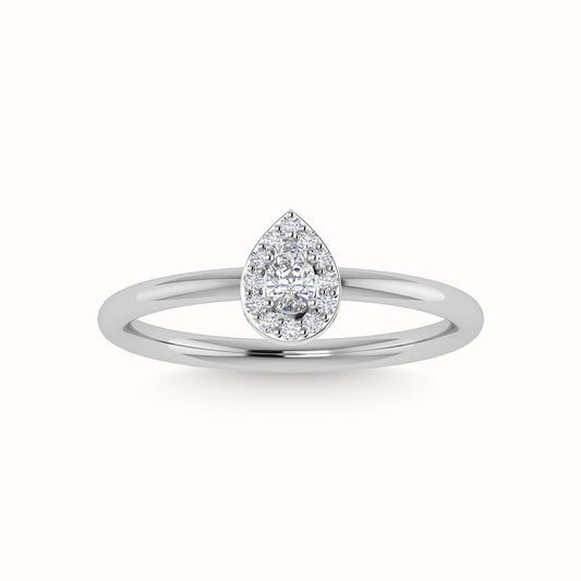 Diamond 1/3 Ct.Tw. Round and Princess Cut Engagement Ring in 14K White Gold